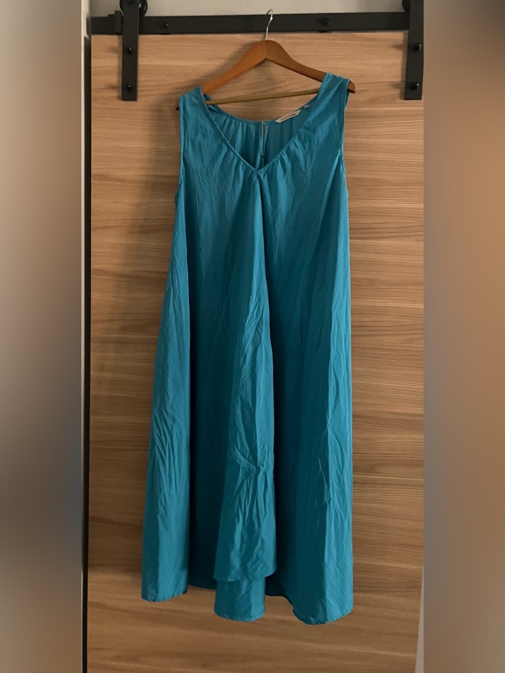 Soft Surroundings Mizu 1X V-Neck Sleeveless Maxi Dress in Teal